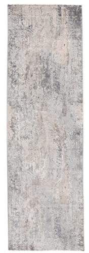 RugVista, Ritz, Teppich, Mittelflor Teppich, 80 x 350 cm, Läufer, Modern, Oeko-Tex Standard 100, Polyester, Flur, Schlafzimmer, Küche, Wohnzimmer, Hellgrau/Beige, Off White