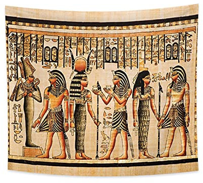YONGFOTO 180x160cm Antikes Ägypten Tapisserie Pharao Gott Osiris Hathor und Isis Symbol Alte Zivilisation Wandbehang Tapisserien für Heim Wand-Dekor Tischdecke Decke