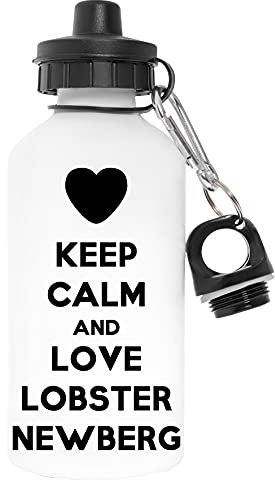 Keep Calm and Love Lobster Newberg Schadstofffrei Weiß Wasserflasche Aluminium Für Draußen Pollutant Free White Water Bottle Aluminium for Outdoors