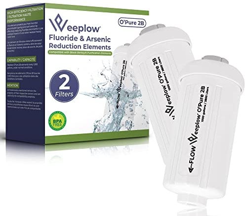Weeplow® - 2 Filtres à eau PF-2 Eléments de Réduction du Fluorure et de l'Arsenic Compatible avec Black Berkey et Systèmes de Filtration par Gravité