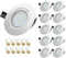LED Einbaustrahler, 5W 600LM Kaltweiß 6000K, Spots 230V GU10, 30° Schwenkbar, Ø68 mm Lochbohrung, Ø90mm Rund Weiß Metall Rahmen, 10er Set Einbauleuchten