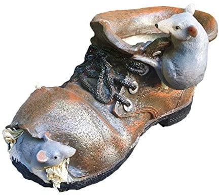 Statuetta da giardino a forma di scarpa con topolino da piantare, 13 cm, decorazione da giardino