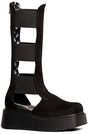 LAMODA Gloomy Days, Stivale alla Caviglia Donna, in camoscio Nero, 41 EU