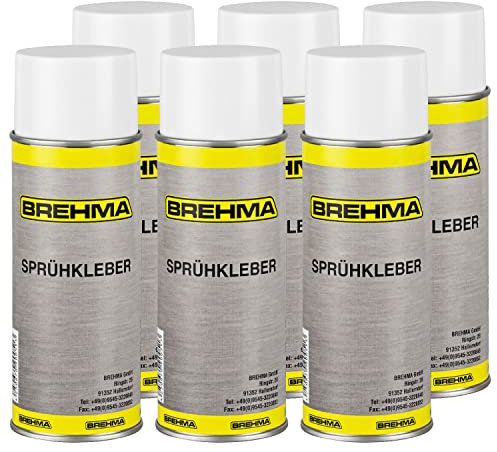 6x BREHMA Sprühkleber extra Stark Kontaktkleber Kleber Haftkleber mit Griff