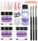 Acrylic Nail kit, Acrylic Powder Set, Acrylic Powder and Liquid Set for Beginners, Nails Kit Acrylic Set for Nail Extension Carving with Acrylic Nail Brush Home (White,Pink,Nude)
