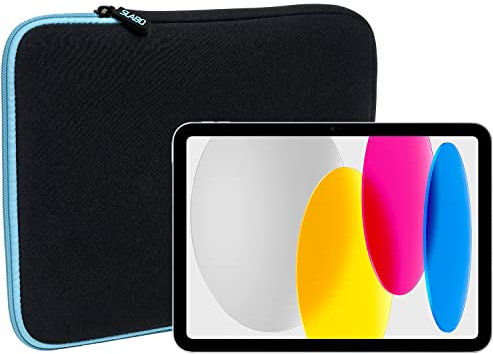 Slabo Funda Universal para iPad 10,9 (10. Gen. | 2022) Wi-Fi + Cellular Funda Protectora de Neopreno - Turquesa/Negro