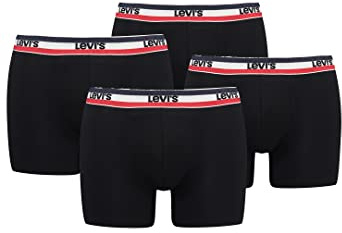 Levi's Sportswear Logo Herren Boxershorts Unterwäsche aus Bio-Baumwolle im 4er Pack