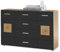 DEINE TANTE EMMA 36-191-V2 Georgia Artisan Eiche Nb. / Schwarz Kommode Sideboard Beistellkommode mit Schubladen und 2 Türen ca. 140 x 92 x 40 cm