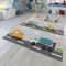 TT Home Kinderzimmerteppich Teppich Junge Mädchen Kinderteppich Baby rutschfest Straße, Farbe:Grau Gelb Creme, Größe:200 cm Quadrat