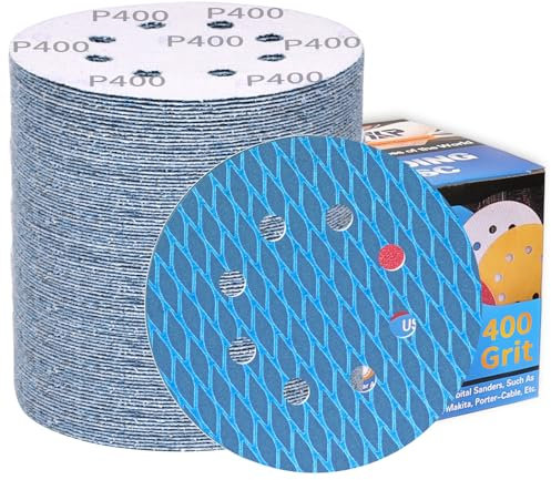 80 Stück Schleifpapier 125mm Klett P400 Körnung Rund 8 Loch Exzenterschleifer Schleifscheiben,Profi Anti-Verstopfungs-Design,für Wand Holz Metall und Lackoberfläche-ALPXUXP