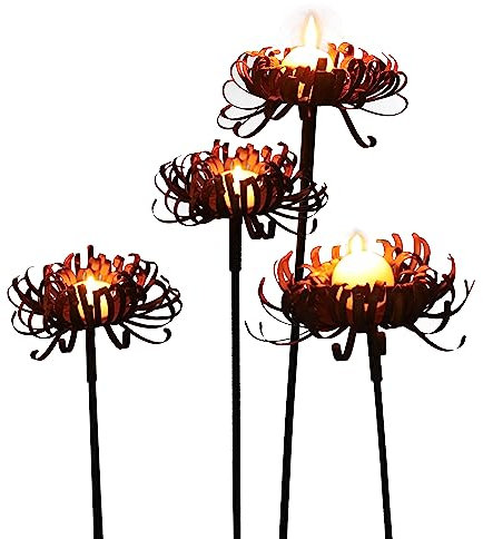 Gartenstecker Blüte, Kerzenständer Rost, Ø 20cm