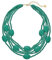 Multi Farbe 5 Schichten Holz Perlen Strang Statement Halskette für Frauen Chunky Kragen (N0019) (N0019-Teal Green)