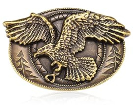 MASOP VOGU Herren Western Gürtelschnallen Longhorn Bull Gürtelschnalle American Cowboy Country Gürtel für Männer, Adler, Small