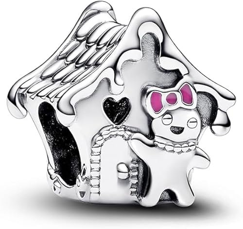 PHCLASY Christmas Ciondolo Amore Mio Charm Bead Compatibile Bracciale Argento Sterling Regalo di Natale da Donna (Il fascino della casa di Natale)