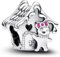 PHCLASY Christmas Ciondolo Amore Mio Charm Bead Compatibile Bracciale Argento Sterling Regalo di Natale da Donna (Il fascino della casa di Natale)