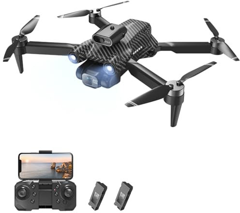 Goolsky Ferngesteuerte Drohne mit Kamera, 4K-Dual-Kamera, 360°-Infrarot-Hindernisvermeidung, bürstenloser Motor, optischer Fluss, schwebender Ferngesteuerter Quadrocopter für Kinder und Erwachsene