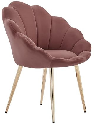 BAÏTA Poltrona Corallo in Velluto Rosa con base dorata