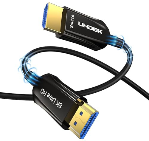 DGHUMEN 8K Long HDMI Cable 10M, Fiber Optic HDMI 2.1 Cable Supports 8K@60Hz 4K@120Hz Ultra High Speed 48Gbps HDR, Compatible with Monitor Laptop, PC, HDTV, Projector