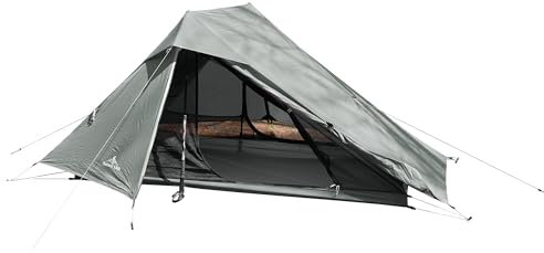 Nature Link Altair-2 Ultraleichtes Trekkingstock-Rucksackzelt, Teegrün, Für 2 Personen