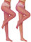 Clundoo Medias Rejilla Mujer, 2 Pares Mujeres Sexy Elástico Medias Medias Mujer, Cintura Alta Medias de Rejilla Pantimedias Elástico para Halloween Fiesta de Carnaval Rojo