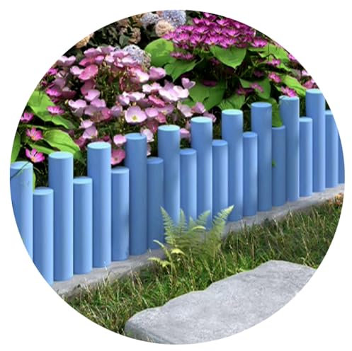 Valla delantera for jardín, valla decorativa azul for jardín, valla protectora for jardines, terrazas y balcones, combinación de colores frescos, fácil de instalar(Color:A,Size:L90*H40-50cm/L35*16-20i