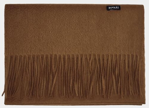 Bovari Kaschmir Schal Damen – 100% Kaschmir/Cashmere – Premium Qualität – 180 x 31 cm - viele Farben (Braun)