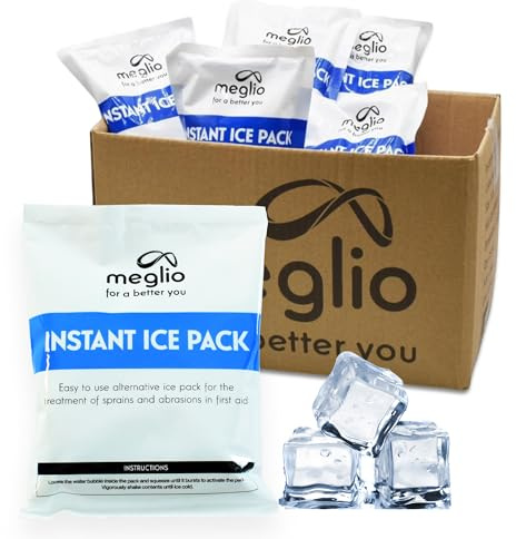 Meglio Instant Cold Ice Packs, Set of 25, 13.5cm x 18cm