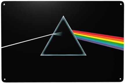 EZKYZTLW Pink Rainbow Floyd Metal Sign Tin Plaque Signs Retro Wall Decor Aluminum Poster Sign For Bar Cafe Video Store Garage Home Pub Beer 12x16 Inch