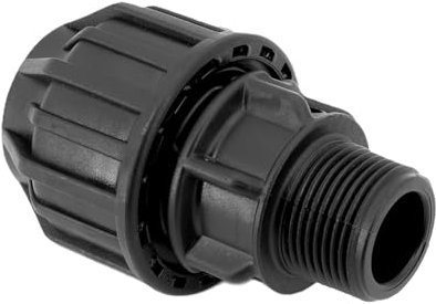 H2O-Flex® Black Edition 32 er PP Fitting mit 3/4 AG DVGW Klemmverbinder Verschraubung mit Aussengewinde für PE Rohr Verschraubung Adapter Kupplung mit AG