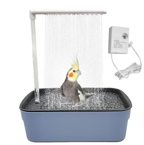 Pet Bird Bath Water Cycle Paper Dye | Electric Bird Bath with USB Connection, Shower Fountain for Parasites, Cocoa, Parrots, Birds
