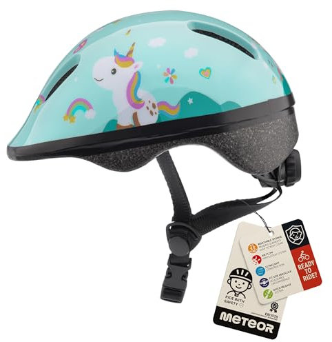 meteor Casco Bici Ideale per Bambini - Caschi Perfetto per Downhill Enduro Ciclismo MTB Scooter - Helmet per Tutte Le Forme di Attività in Bicicletta Helmo