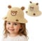 ZKGYUS Gorro de Sol para Bebé Gorro Bebe Verano con Orejas de Oso Gorros Proteccion Solar UV Bebe Niño Niña Gorra Playa