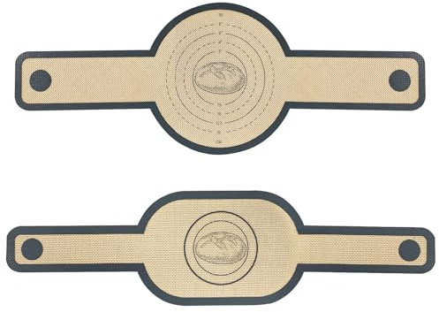 2 Pièces Tapis de Cuisson en Silicone pour Dutch Oven, Élingues a Pain avec Longues Poignées, Accessoire de Cuisson du Pain pour Four Hollandais (Gris)