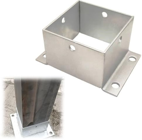 Fence Post Support,Pergola Brackets,4 Pcs Stainless Steel Flange Anchor Base for Protecting Fences/Mailbox/Porch Railings/Pavilion Post, Pergola Bracket(100mm/3.9in)