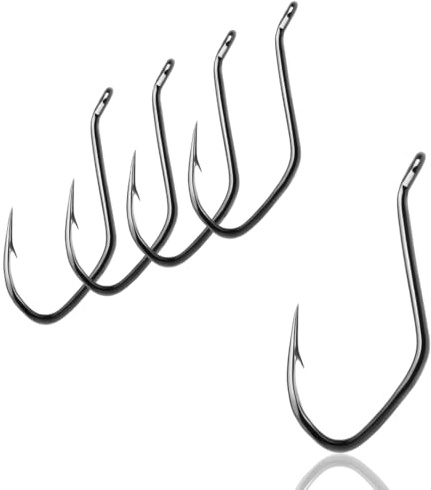 AMZfishing® 5X Wallerhaken Catfish Power Laser 3X 1/0-10/0 | Welshaken | Raubfischhaken | Angelhaken groß | Angelhaken scharf | Catfish Haken