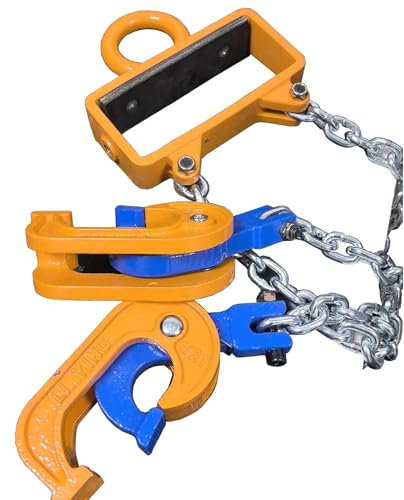 Pinza Sollevatore Gru Per Carrello Elevatore, Gancio Superiore Per Fusti, 1 Tonnellata, Imbracatura A Catena In Acciaio, 2 Ganci, Sollevatore Per Fusti Per Traino E Movimentazione Di Sicurezza