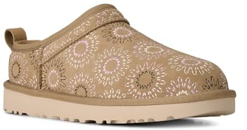 UGG Klassische Micro Sun Stitch Lederstiefeletten hellbraun
