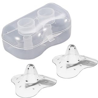 JUKOTA Protège-tétons de contact,Ultra fin et super doux,Fabriqué sans BPA/BPS,100% silicone de qualité alimentaire pour problèmes d'allaitement,Étui de transport inclus(25 mm)