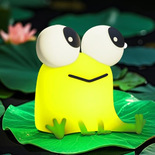 FAMIDUO Kinder Nachtlicht Frosch,Niedliche wiederaufladbare Tier-Silikon-Nachtlampe,Frosch lampe mit dimmbarem Licht und Timerfunktion.Ideal zur Kinderzimmerdekoration und als Kindergeschenke