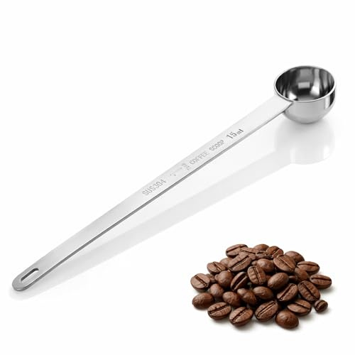 1 Tablespoon Coffee Scoop, Long Handle Tablespoon Scoop, Stainless Steel 1 tbsp 15 ml Measuring Spoon for Tea Milk Powder Coffee Beans Sugar Flour