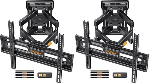 Perlegear Support Mural TV Orientable et Inclinable pour TV de 23 à 70 Pouces Jusqu'à 50 kg, Support TV Ajustable avec Inclinaison, Max VESA 400x400mm, PGMF18 (Lot de 2)