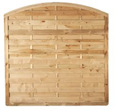 Massiver Gartenzaun Sichtschutz Maß 180 x 180 auf 160 cm (Breite x Höhe) aus Kiefer/Fichte Holz, druckimprägniert mit Bogen Bremen Massiv Bogen