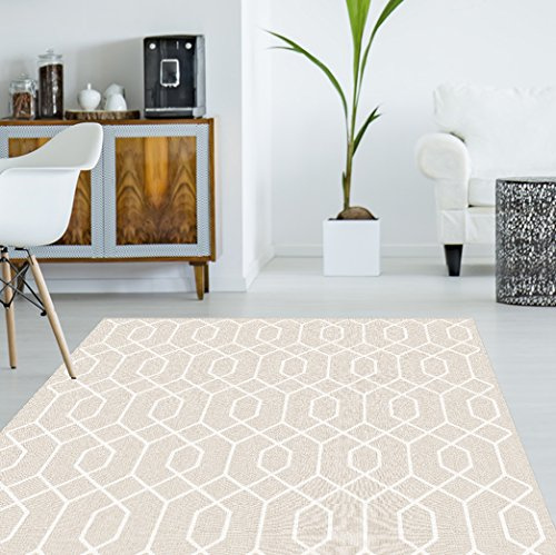 Viniliko Teppich Hexagon, Vinyl, Sepia, 133 x 200 x 3 cm