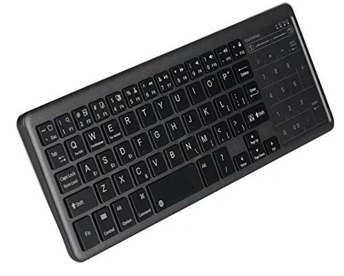 ameego Universal Bluetooth 3.0 Wireless Keyboard with Touchpad, Slim Portable for iPad, Android, Mac, iOS, TV, Windows, Tablets, PC, Smartphone with Built in Rechargeable Battery (Black)