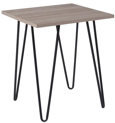 Flash Furniture Oak Park Collection Beistelltisch mit Holzmaserung und Metallbeinen, Treibholz