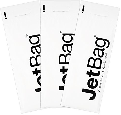 Jet Bag Mono – (Set mit 3 Stück) Die original wiederverwendbaren, schützenden und saugfähigen Flaschentaschen für Wein, Growler oder andere Flüssigkeiten, hergestellt in den USA, weiß