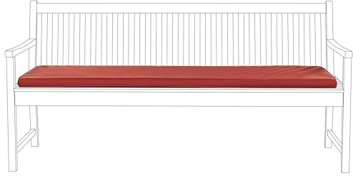 Beliani Moderne Auflage für Gartenbank rot mit Befestigungsband 169 x 50 x 5 cm Vivara