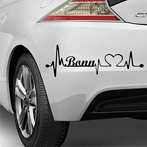 myrockshirt Herzschlag Stadt BONN Heartbeat City 35cm Aufkleber,Autoaufkleber,Sticker,Decal,Wandtattoo, aus Hochleistungsfolie,UV&waschanlagenfest,Lack,Scheibe,Wandtattoo,