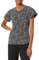 Amazon Essentials Women's Regular-Fit Cape Sleeve Open Crewneck T-Shirt, Black White Animal Print, XXL