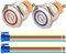 GUUZI 2pcs Interruttore a Pulsante Aggancio 1NO1NC Acciaio Inossidabile Impermeabile 220V-230V/5A Interruttore Illuminato LED con Presa a Filo Spina Adatta per Foro di Montaggio da 22mm(Blu+Rosso)